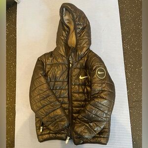 Nike Black Puffer hooded Jacket size 7